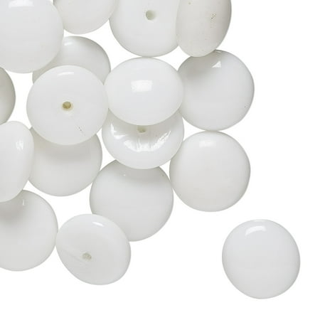 

1 PC-Cabochon vintage Japanese glass white 11mm half-drilled non-calibrated round. Sold per pkg of 24.