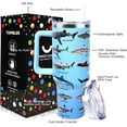 thumbnail image 2 of Shark Tumbler 40 oz Tumbler with Handle and Straw Lid Leak Proof - Shark Cup for Christmas Birthday Gifts for Women - Stainless Steel Cup, 2 of 5