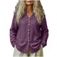 thumbnail image 1 of Camisas de Cuello de la Tripulación de Manga Corta para Mujeres Botón de Cuello en V Delantero de Manga Larga Mezcla de Ropa de Cama Abierta Casual Top, Camisas de Cuello de la Tripulación de Manga L, 1 of 5