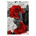 thumbnail image 5 of Red Grey Roses Flowers Black Out Curtains 84 Inch Length Curtains for Sliding Glass Doors Bedroom Living Room 2 Pack, 5 of 6