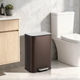 thumbnail image 1 of 12L Stainless Steel Step Trash Can with Soft-Close Lid – Hands-Free Kitchen & Bathroom Garbage Bin, 1 of 8