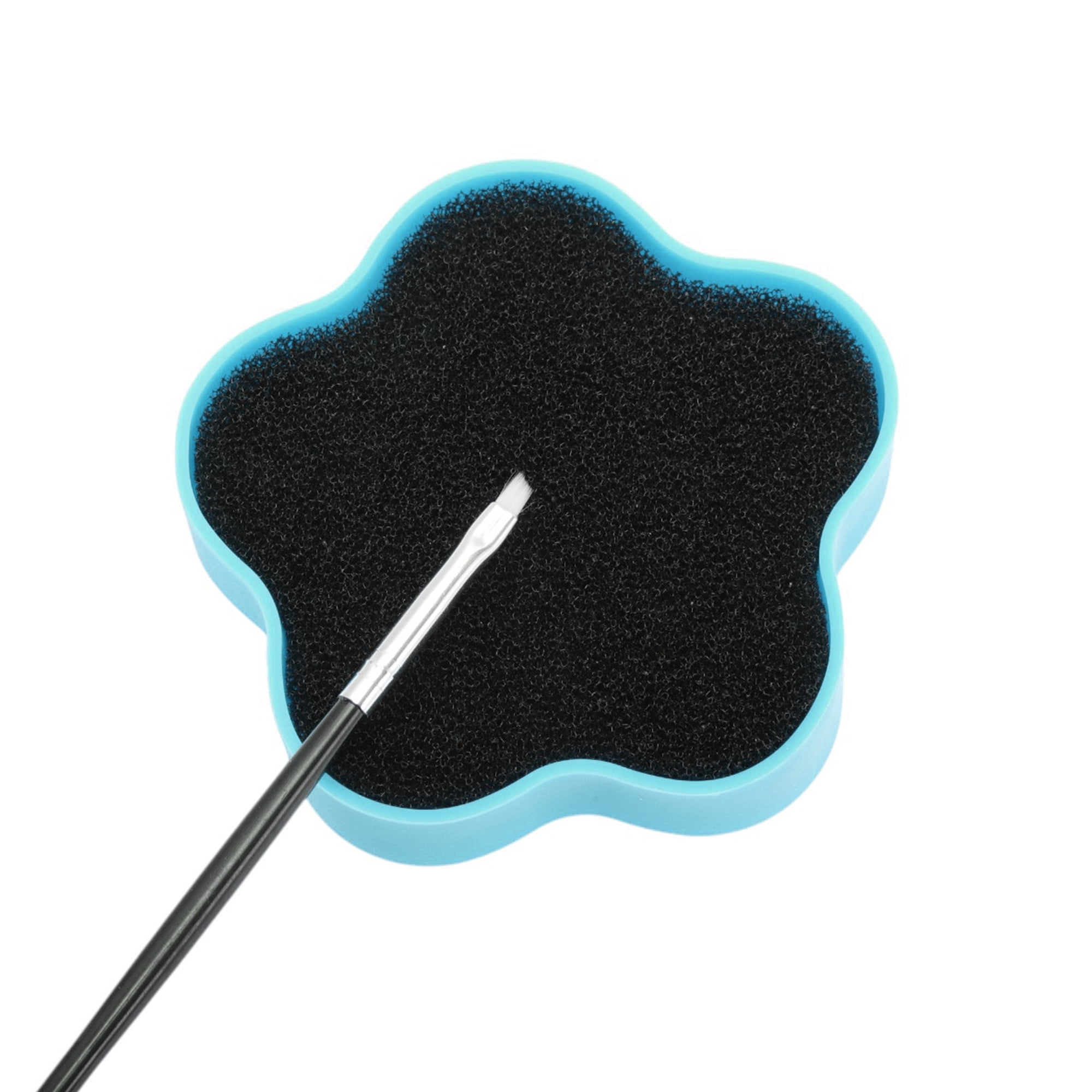 Unique Bargains Portable Shaped Makeup Sponge Brush Cleaner 1 Pc Light Blue