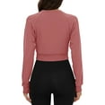 thumbnail image 4 of ADREAMLY Womens Crew Neck Activewear Tops Long Sleeve Workout Crop Tops Casual Loose T-Shirt, 4 of 6