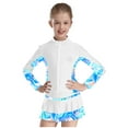 thumbnail image 2 of Xnihocha Kids Girls Gym Workout Athletic Sport Jacket Zipper Sparkly Rhinestone Figure Ice Skating White 4, 2 of 6