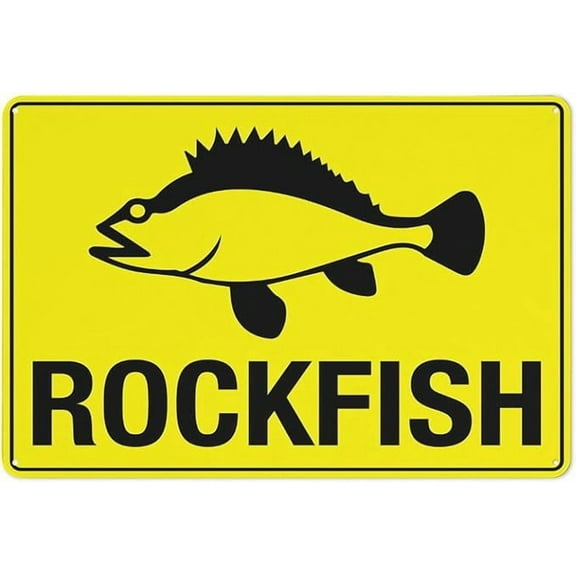 Rockfish Sign Outdoor Metal Sign - 12 X 8 Metal Signs For Business, Workplace, Office, Home, Delivery Signs, Road Signs, Garden Signs