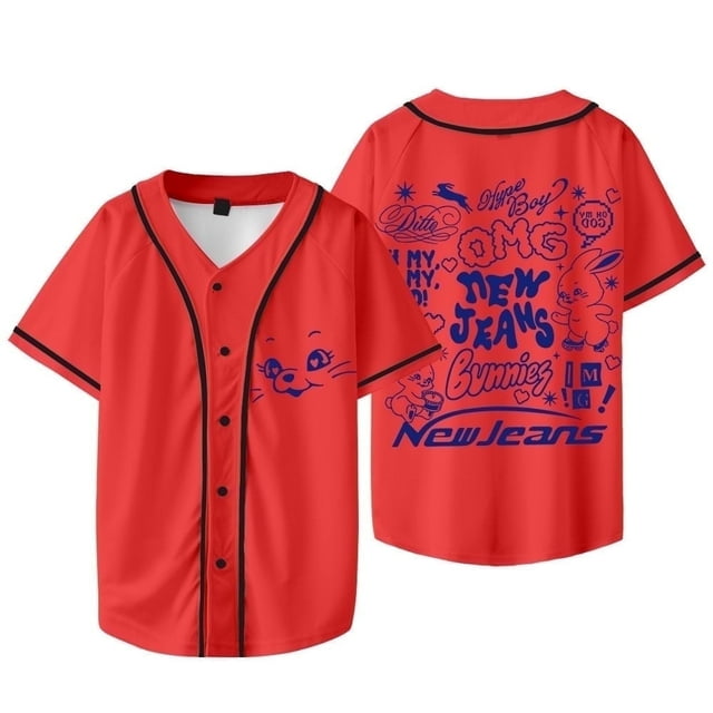 T-shirt de Baseball K-pop New Jeans OMG Logo Merch, Cosplay Femmes Hommes, Mode, Manches Courtes, T-shirts, 3TG, Style 1
