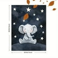 thumbnail image 3 of Cute Elephant under Starry Night Canvas Wall Art， Perfect for Living Room， Bedroom， Nursery， Bathroom， and Office Decor, 3 of 8