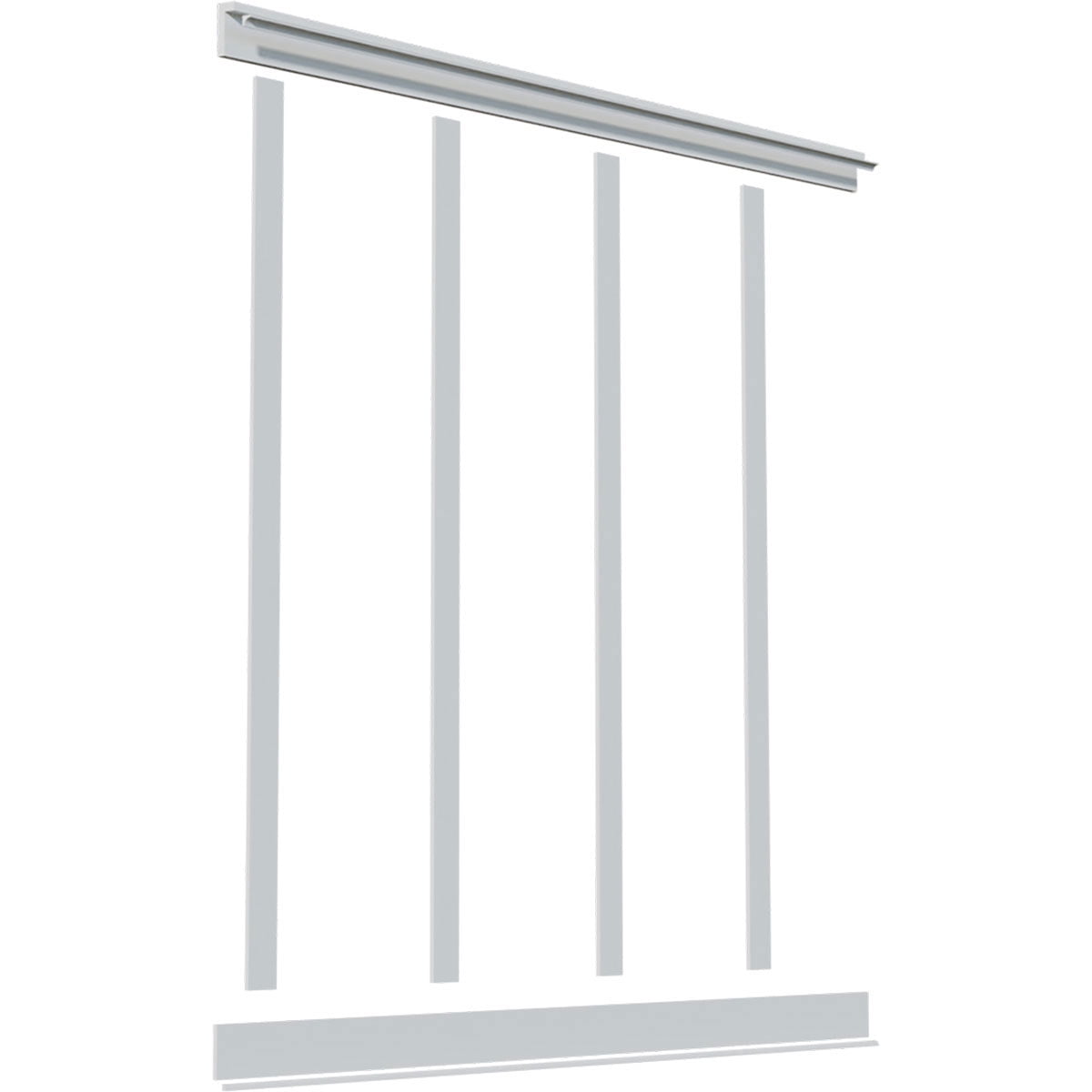 104" Height with 20" Wide Adjustable Wall Panels, Deluxe Shaker 8' PVC Wainscoting Kit, (for heights up to 104"H)
