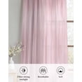 thumbnail image 6 of Pink Sheer Curtains 84 Inch Length 2 Panels Set for Living Room/Bedroom, Modern Abstract Art Ombre Striped Kitchen Curtains with Grommet Semi-Sheer Curtains Drapes Voile Window Treatments 42"x84"x2, 6 of 7