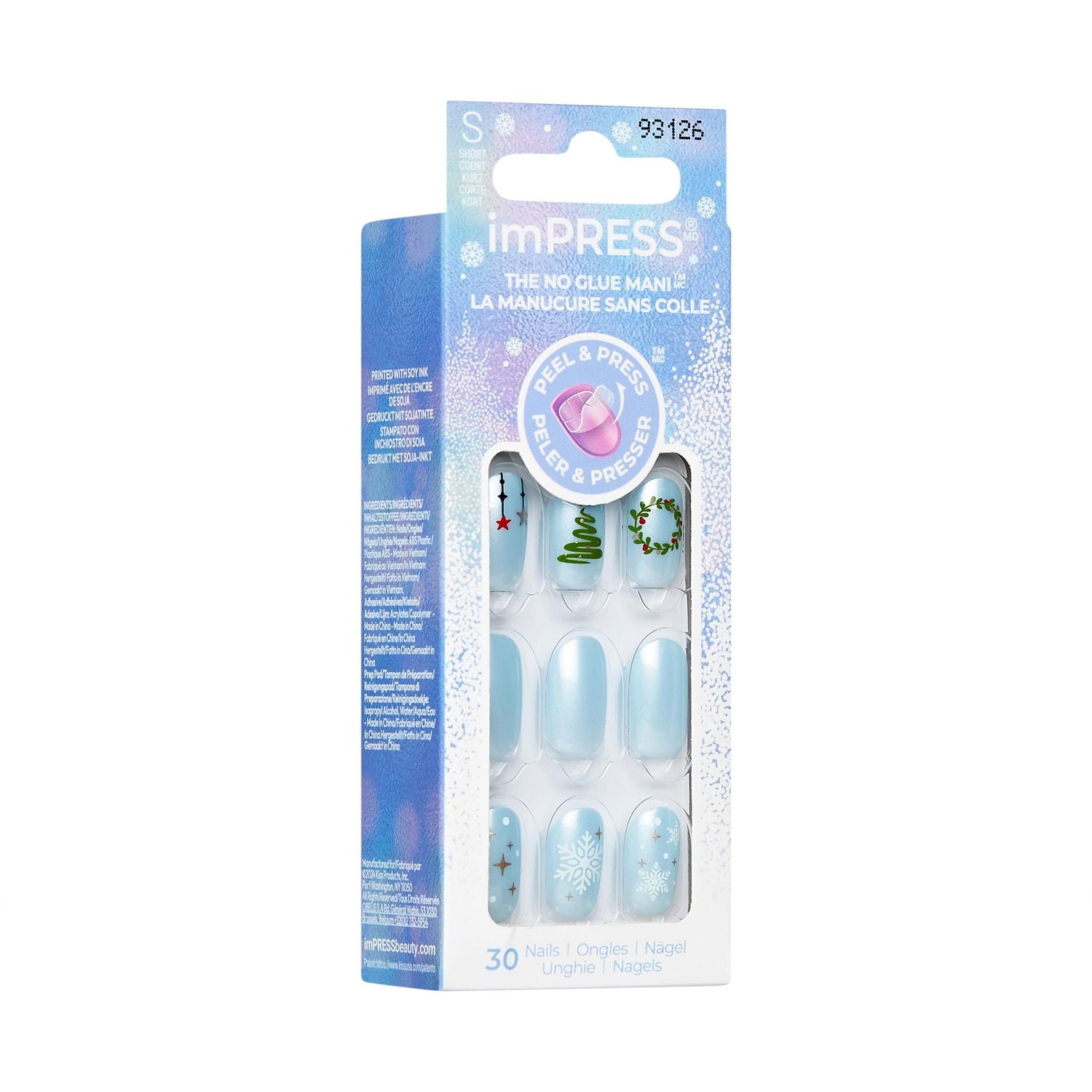 imPRESS Holiday Press-On Nails - Short Length - Coffin Shape - 30 Ct., imPRESS Holiday