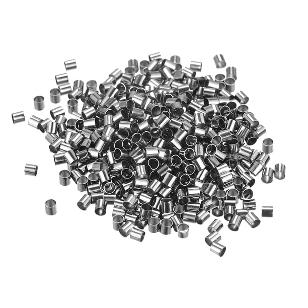 500uds Engarzado Tubo Cuentas Unique Bargains 2,5x2,5mm Latón Gris oscuro