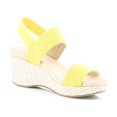 thumbnail image 6 of LIFE STRIDE Womens Yellow Elastic Ankle Strap Slingback Traction Sole Cushioned Stretch Delta Round Toe Wedge Slip On Sandals Shoes 6 M, 6 of 8