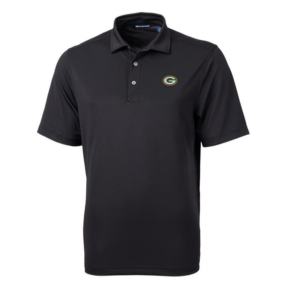 Men's Cutter & Buck Black Green Bay Packers Virtue Eco Pique Recycled Polo