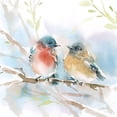thumbnail image 2 of Pete, Katrina 26x26 Gold Ornate Wood Framed with Double Matting Museum Art Print Titled - Bluebird Pair in Spring, 2 of 4
