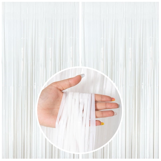 Cortinas de fondo con flecos BOMSI White Party Streamers