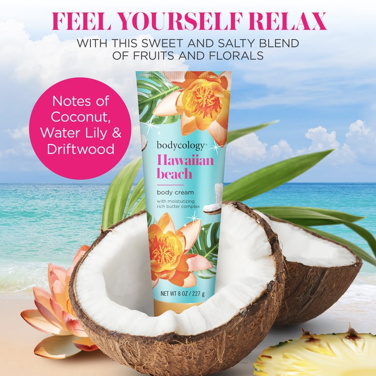 Bodycology Shea Butter Body Cream Hawaiian Beach 8 oz Coconut