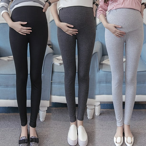 Tongliya Maternity pants, trousers, leggings, pregnant women, belly support  pants, elastic pencil pants, dark gray_L