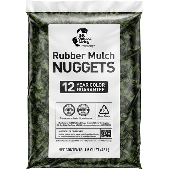 GroundSmart Green Rubber Mulch, 1.5 Cu Ft