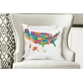 thumbnail image 4 of Ambesonne Colorful Throw Pillow Cover 2 Pack, USA Map with States, 18", Multicolor, 4 of 6