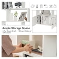 thumbnail image 3 of -Shaped Bookshelf with Cabinet, 6-Tier Freestanding Bookcase, White Engineered Wood, 27.5"x9"x72", Living Room, Bedroom, Home Office Storage, Anti-Toppling Device, 3 of 9