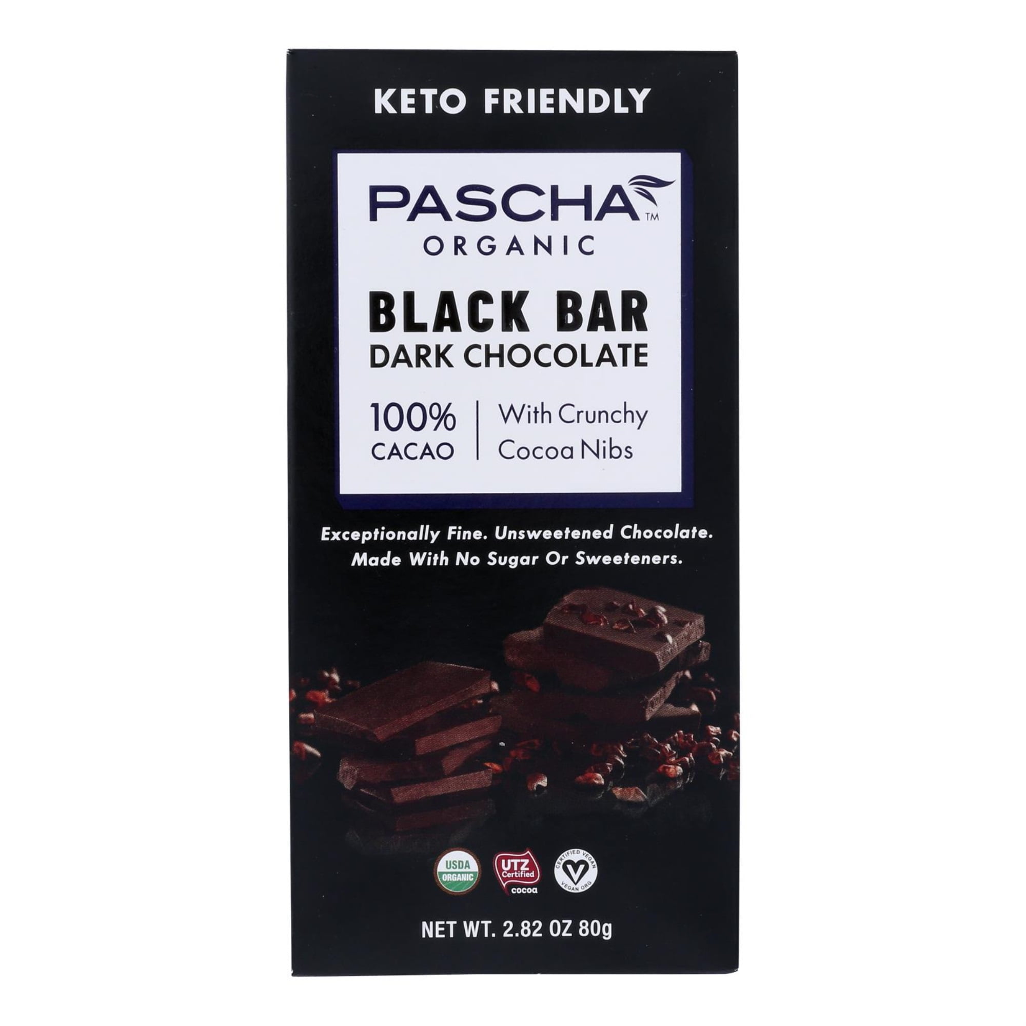 Black Bar Organic Dark Chocolate 100 Cacao No Sugar