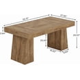 thumbnail image 4 of Rectangular 55" Dining Table for 4-6, Mid-Century Modern Kitchen Dining Table, Yellow, 4 of 8