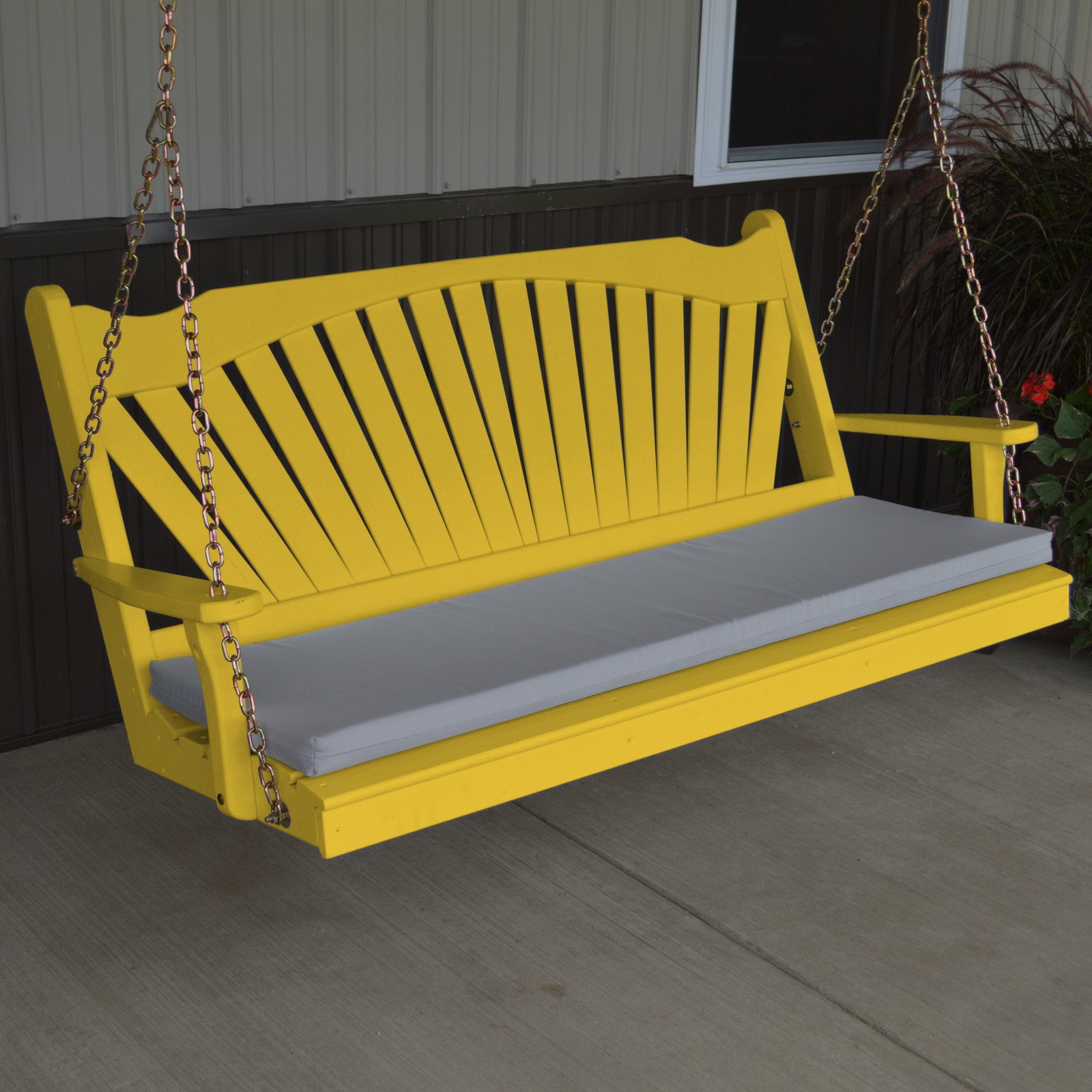 A & L Furniture Yellow Pine Fanback Porch Swing by A and L Furniture Co
