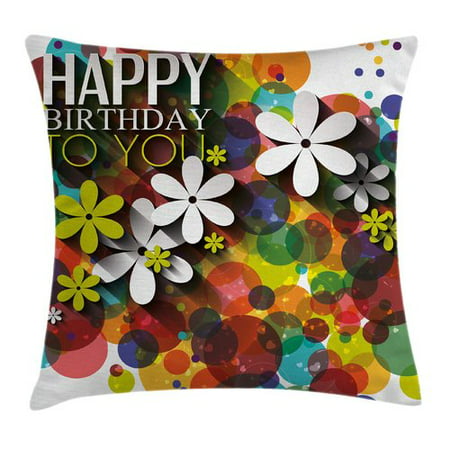 Ambesonne Flower Daisies Dots Best Wish Square Pillow (Best Red Dot Under 300)