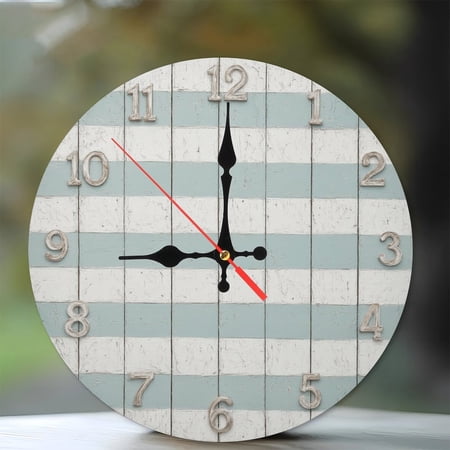 10-Inch Silent Wooden Wall Clock, Vintage Farmhouse Style Wall Clock Rustic Decor Home Decor Silent Non-Ticking Clock, Battery Operated (AA Batteries Not Included), Artistic Home Decor