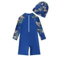 thumbnail image 3 of Baby Boy Swimsuit Boys' Swimwear1 Piece Zipper Bathing Suit Toddler Sun Rash Guard Short Sleeve Dinosaur Surfing Suit Upf 50+ Bathing Suits for Teens Blue 6 Years-7 Years, 3 of 7