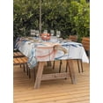 thumbnail image 2 of Outdoor Tablecloth with Umbrella Hole and Zipper, Thanksgiving Coastal Rectangle Table Cloth 60x84 Inch Waterproof Tablecloth, Autumn Pumpkin Coral Blue Starfish Picnic Table Cover for Patio Camping, 2 of 7
