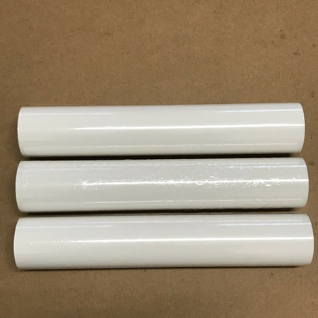 3 Roll 12" x 5Feet 12Feet White HTV Iron On Heat Transfer Vinyl for T Shirt Bags Hats Shoes Cricut