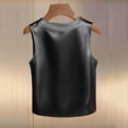 thumbnail image 4 of Tank Tops for Women Crew Neck Pearl Decor Satin Sleeveless Going Out Tops, 4 of 6