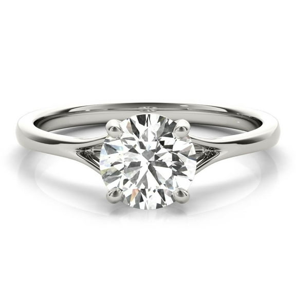 Lina Jewel 2.13 Ct Round Solitaire Diamond Ring for Her - Lab-Created Simulated Diamond - 14K White Gold Plated - Elegant Engagement Wedding Ring for Women - Ideal Gift for Special Occasions