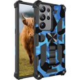 thumbnail image 2 of Slim Fit Phone Case for Samsung Galaxy S23 Ultra (Not fit S23),Army Camouflage Case with Military Grade Anti-Drop Protection and Built-in Kickstand Cover for Galaxy S23 Ultra,MC Dark Blue, 2 of 12
