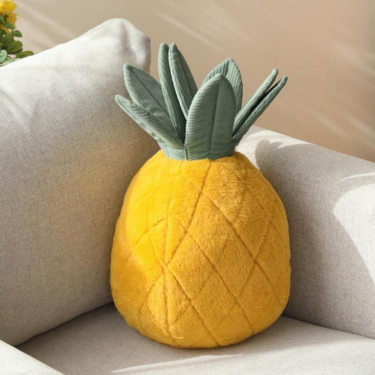Soft Pineapple Shaped Throw Pillow Fruit Themed Shaped Cushions Decorative Shaped Cushion for Couch 9.5 x 11.5 Yellow 1 Pack