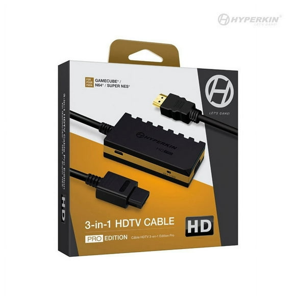 Câble Hdtv 720P 3-en-1 HD Pro Edition GCN/N64/SNES 4 Modes Visuels