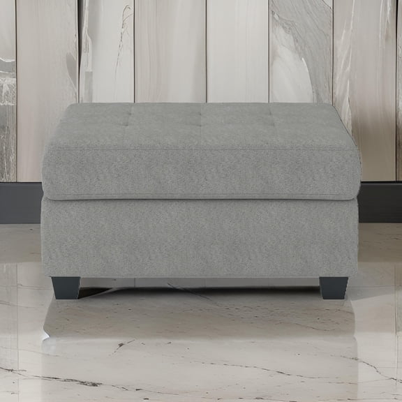 Nmkwnr 33 Inch Microfiber Ottoman Footrestfor Living Room, Bedroom, Office, Gray