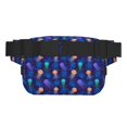 thumbnail image 3 of Zufioo Jellyfish colorful Print Square Double Layer Waist Bag, Durable & Stylish Fanny Pack with Zippered Pockets and Adjustable Strap for Outdoor & Daily, 3 of 9