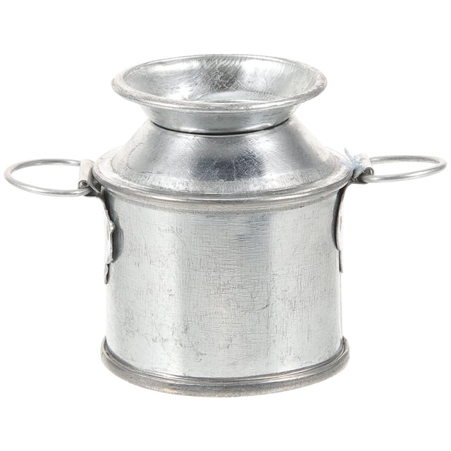 Miangastore Mini Bucket Minimalist Style Silver Metal 1Pcs 1.77X1.57X1.18in