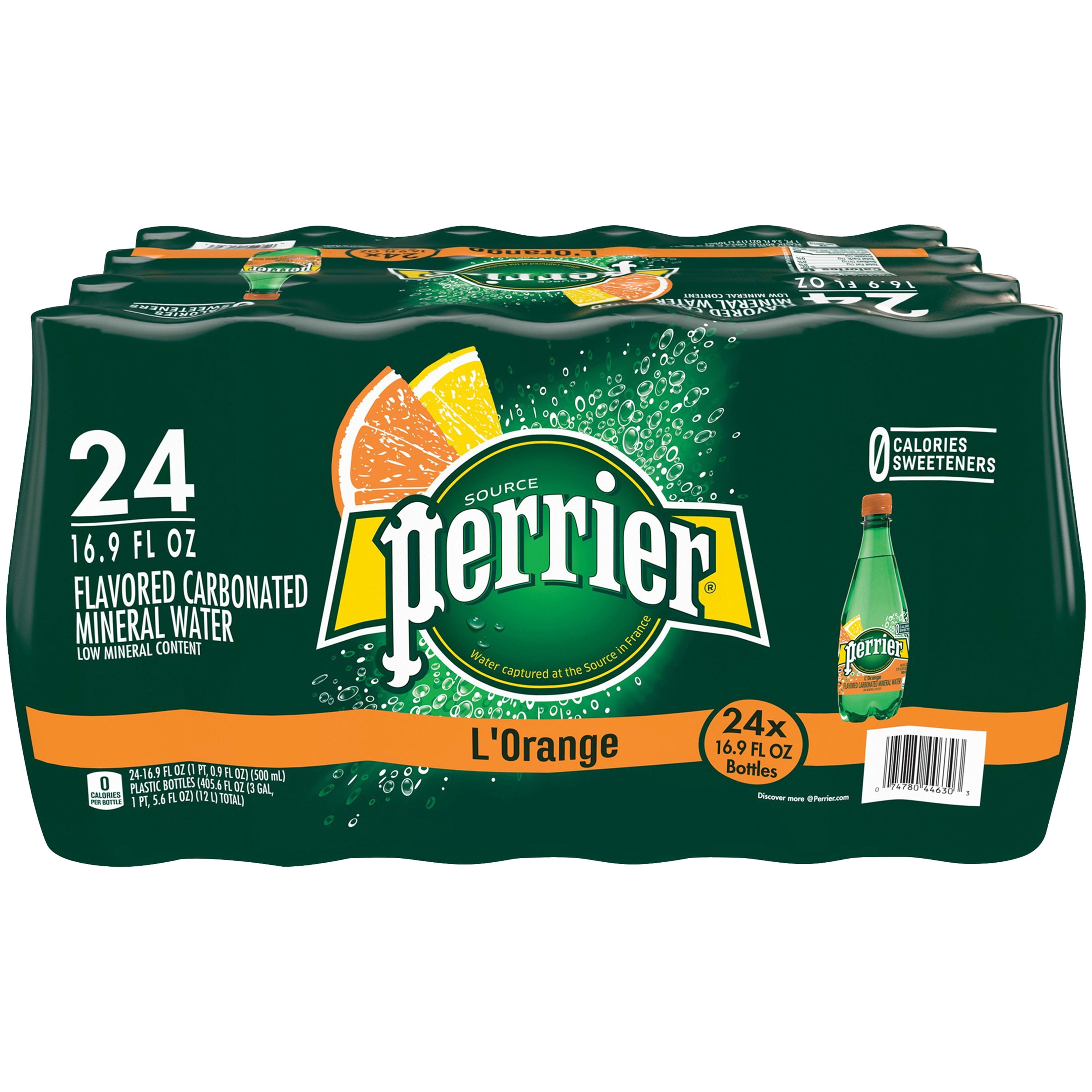 Perrier L'Orange Flavored Sparkling Water, 405.6 fl oz, 24 Pack Plastic Water Bottles