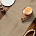 thumbnail image 4 of Table Runners 72 Inches Long, Brown Farmhouse Cotton Linen Kitchen Dining Coffee Table Runner for Party Home Decor, Vintage Country Monochrome Textured Tabletop Dresser Scarves Runner 16x72 Inch, 4 of 9