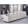 thumbnail image 4 of Devion Furniture 8-Piece Upholstered Fabric Sectional with Ottoman in Light Gray, 4 of 4