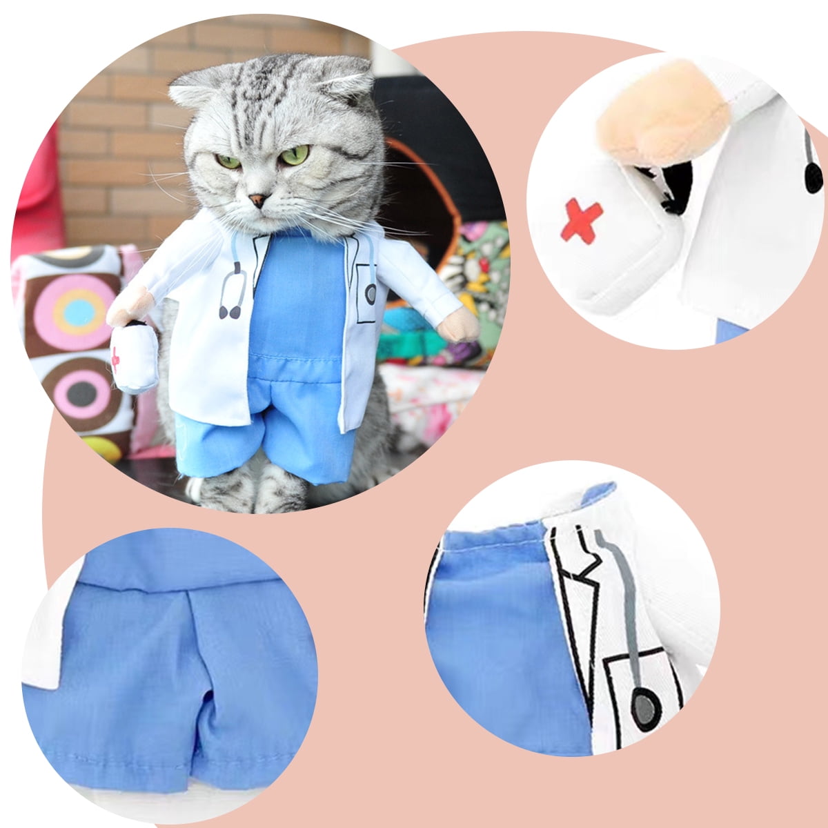 Dog Cat Doctor Costume Pet Doctor Clothing Pet Dog Cat Halloween Costume Doctor Nurse Costume Dog Jeans Clothes Cat Funny Apperal Outfit Uniform Walmart