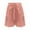 Pink, variant on Patlollav High Waisted Linen Shorts for Women Lightweight Summer Beach Paper Bag Shorts with Pockets