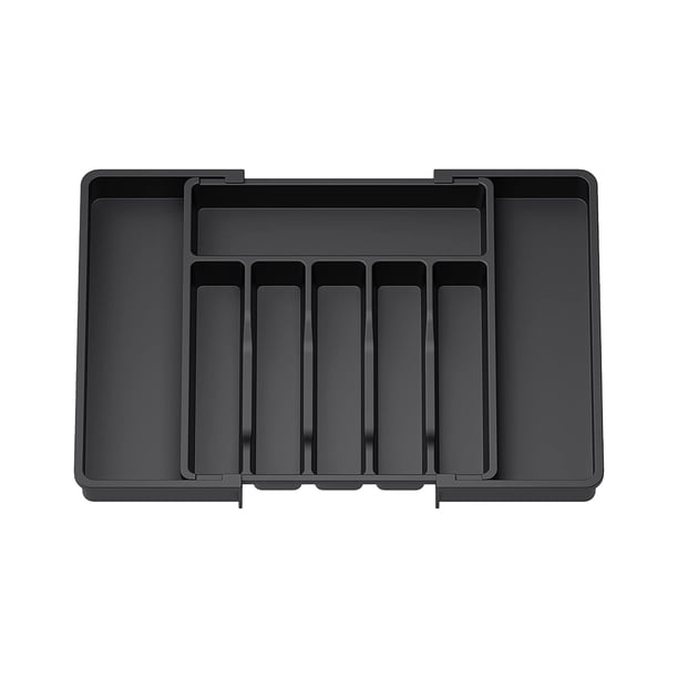 Wosthever Soporte de utensilios premium para cajones con espacio libre de desorden Bandeja de cajones expandible de gran capacidad Almacenamiento y organización del hogar negro