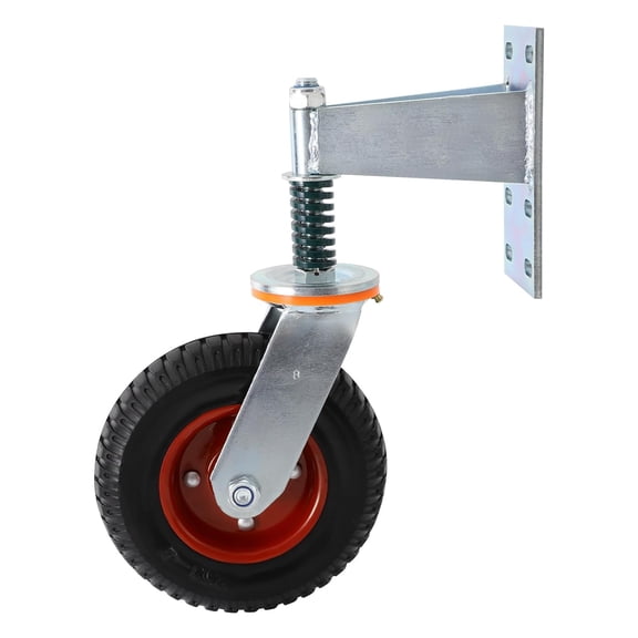 8 inch Gate Wheel for Metal Tube Gates Wooden Gate Fence Gate with 360 Degree Rotation, 660Lbs Capacity Spring Shock Absorbing, Gate Casters with Screws & Wrenches
