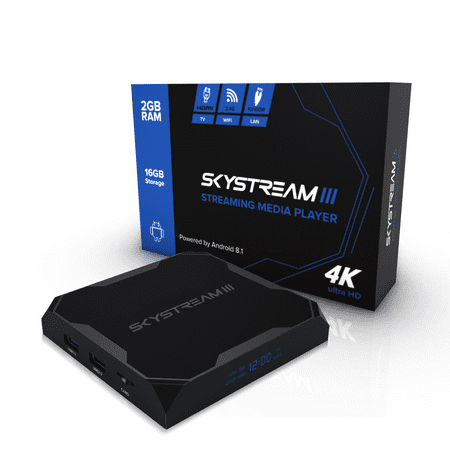 SkyStream Three 4K HDR Android Streaming Media (Best Android Radio Streaming App)