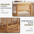 thumbnail image 5 of Dayalane Modern Coastal Rattan Counter Height Bar Stools Set of 4, Upholstered Kitchen Island Stools with Cane Back, Bar Chairs for Dining Rooms with Solid Wood Frame, Gray, 5 of 10