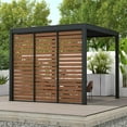 thumbnail image 3 of Mirador 111S Takasho Outdoor Pergola Aluminum Deco Wall Panorama 1/3 10' Side, Wood Grain (Not Pergola), 3 of 7